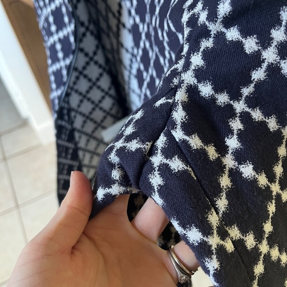 Ann Taylor Geo Diamond Zip Jacket Blazer Office Career | Navy Blue | Size 10 - Picture 13 of 13